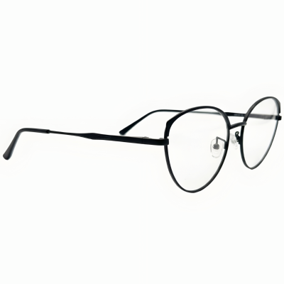 Matte Grey Modified Round Full Rim Stainless Steel Frame