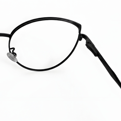 Matte Grey Modified Round Full Rim Stainless Steel Frame