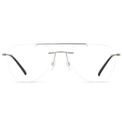 Men’s Titanium Aviator Rimless Eyeglasses – Air Light