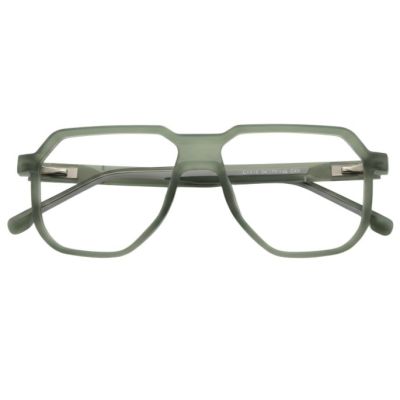 Nations Optics Modern Transparent Grey Geometric Navigator Frames