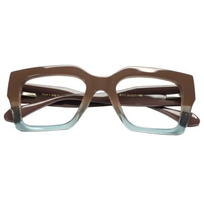 Nations Optics Retro Brown to Teal Gradient Chunky Square Frames 