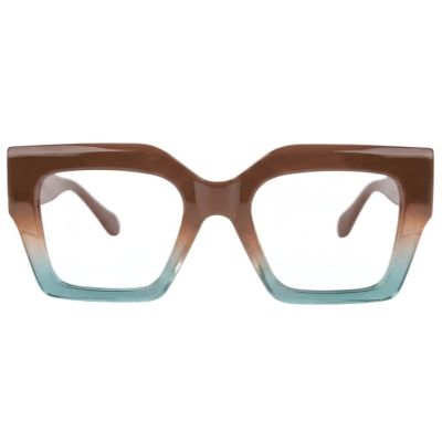 Nations Optics Retro Brown to Teal Gradient Chunky Square Frames