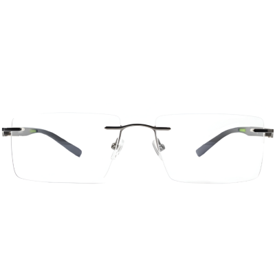 NationsOptics Rimless Rectangle Unisex – Maroon & Green