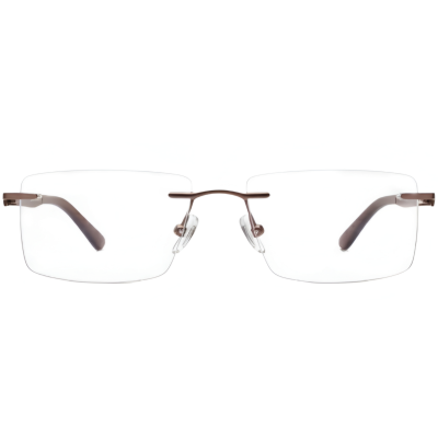 NationsOptics Rimless Rectangle Maroon Unisex Frame