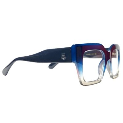 NationsOptics Bold Blue Gradient Statement Cat-Eye Acetate Eyewear
