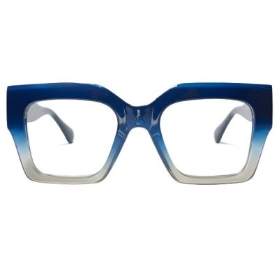 NationsOptics Bold Blue Gradient Statement Cat-Eye Acetate Eyewear