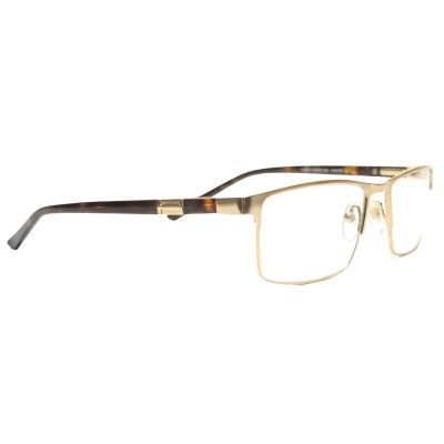 NationsOptics Gold Half-Rim Rectangular Eyeglasses for Professional Vision Care