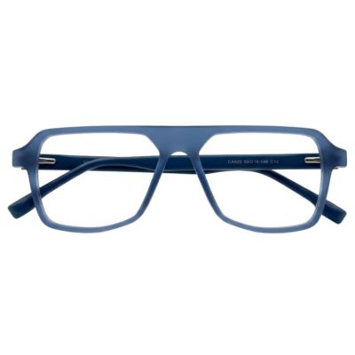 NationsOptics Matte Slate Blue Flat-Top Aviator Style Frames 