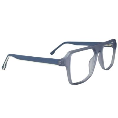 NationsOptics Matte Slate Blue Flat-Top Aviator Style Frames
