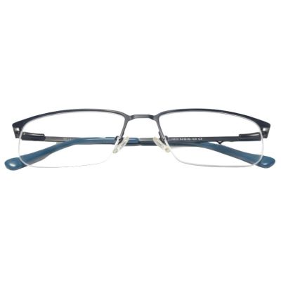 NationsOptics Midnight Azure Slim Semi-Rimless Rectangular Frames