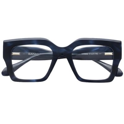 NationsOptics Midnight Blue Marbled Bold Cat-Eye Vision Frames