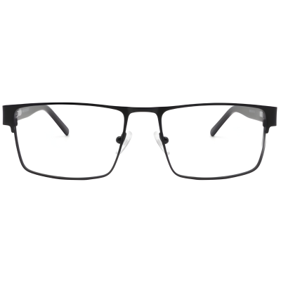 Noir Crest Rectangular Browline Eyeglasses