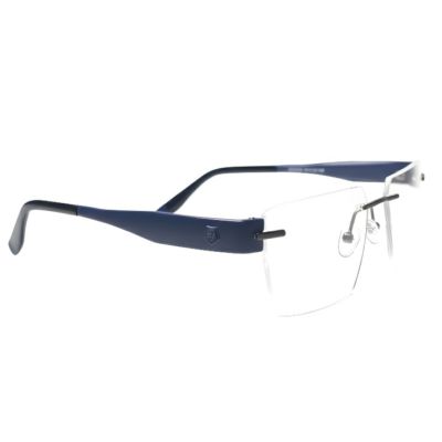 NationsOptics Bold Blue-Temple Rimless Rectangular Modern Frames