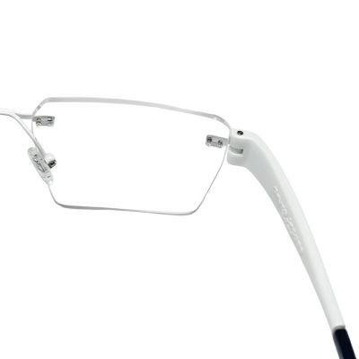 NationsOptics Bold White Black Rimless Rectangular Modern Frames