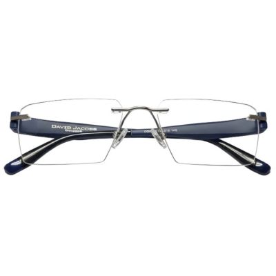 NationsOptics Bold Blue-Temple Rimless Rectangular Modern Frames
