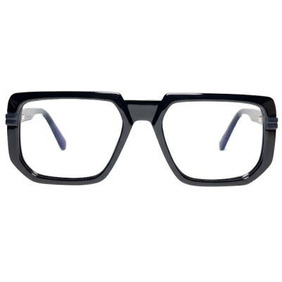 Glossy Black Oversized Square Statement Eyeglasses