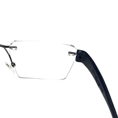 NationsOptics Bold Blue-Temple Rimless Rectangular Modern Frames
