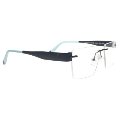 NationsOptics Bold Blue-Temple Rimless Rectangular Modern Frames