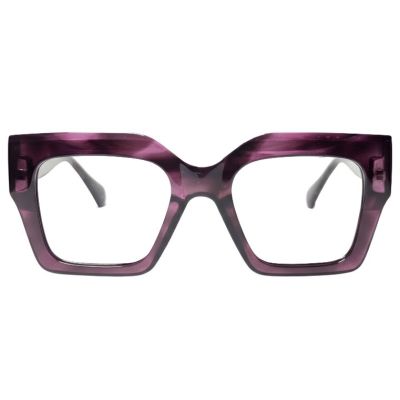 Regal Purple Marbled Chunky Cat-Eye Acetate Frames
