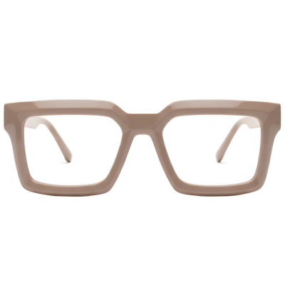 Rosy Brown Square Acetate Eyewear Frame for All Genders – Chic Style