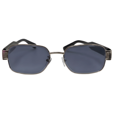 Silver Blue Rectangular Sunglasses