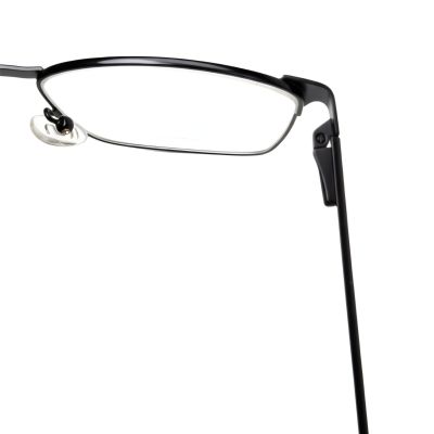 Sleek Black Semi-Rimless Professional Eyewear 