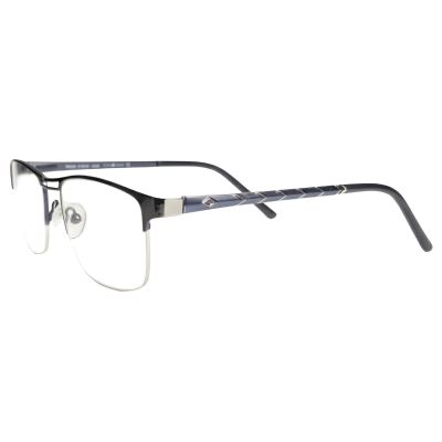 Sleek Black Semi-Rimless Professional Eyewear 