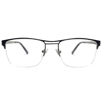 Sleek Black Semi-Rimless Professional Eyewear