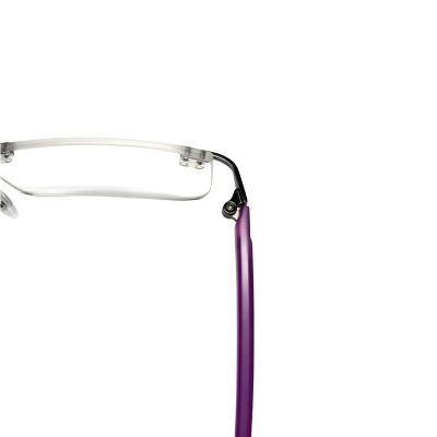 Slimline Rimless Frames with Designer Purple Temples