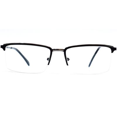 Stainless Steel Half-Rim Eyewear Collection – Lightweight Blue Grey / Black Silver Frames