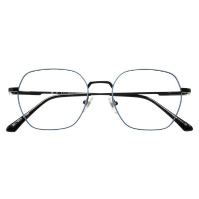 Stylish Sky Blue Geometric Thin Metal Frames