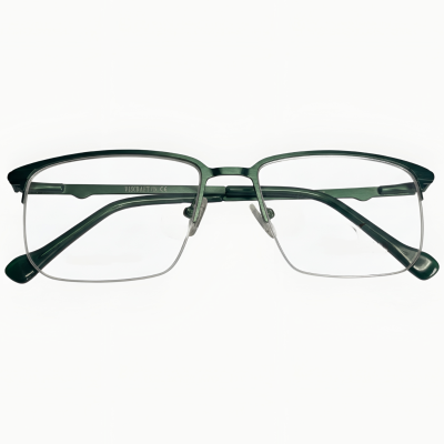Titanium Rimless Modified Rectangular Eyeglasses - Nations Optics
