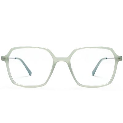 Translucent Green Acetate Geometric Eyeglasses