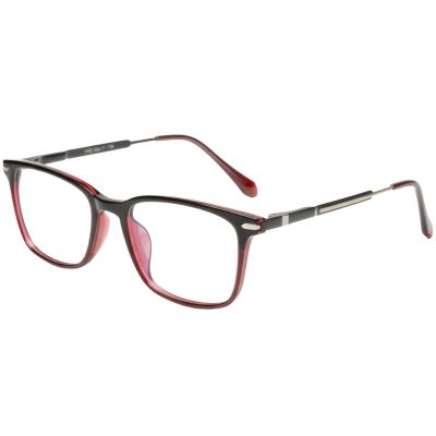 black red dual tone rectangular full rim eyeglasses