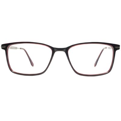 black red dual tone rectangular full rim eyeglasses