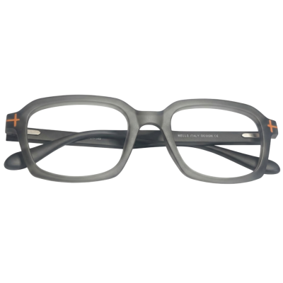 Urban-Bold Slate Grey Square Frames with Orange Accents