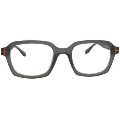 Urban-Bold Slate Grey Square Frames with Orange Accents