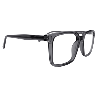Vintage navigator double-bridge eyeglasses with transparent grey square frame - Nations Optics