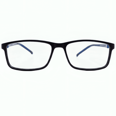 NightFlex Black Blue Accent Rectangle Eyeglasses