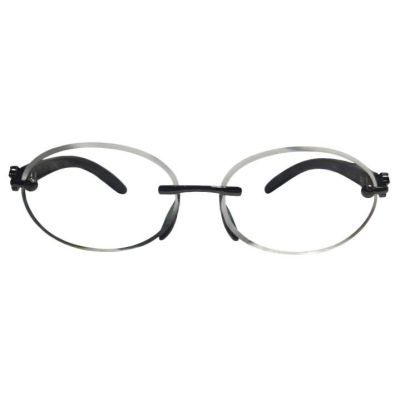 oval rimless lightweight minimal eyeglasses frame