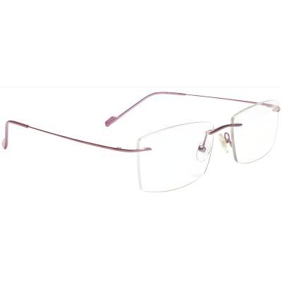 Ultra-Fine Metallic Pink Rimless Rectangular Frames

