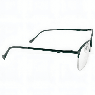 VIN Forest Green Semi-Rimless Rectangular Eyeglasses