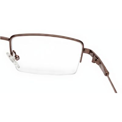 Bronze Edge Semi Rimless Rectangular Metal Eyeglass Frame for Prescription Lenses
