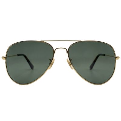 Golden Wire-Frame Aviator Sunglasses