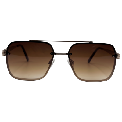 Brown Gradient Square Navigator Sunglasses