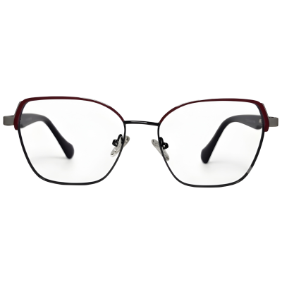 Burgundy Black Cat-Eye Eyeglasses