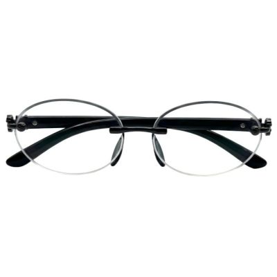oval rimless lightweight minimal eyeglasses frame