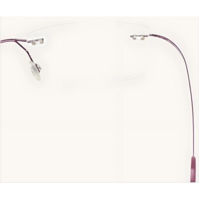 Ultra-Fine Metallic Pink Rimless Rectangular Frames
