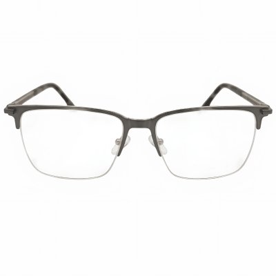 Graphite Grey & Gold Semi-Rimless Rectangular Eyeglasses