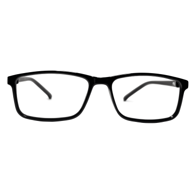 UrbanEdge Glossy Black Rectangle Eyeglasses